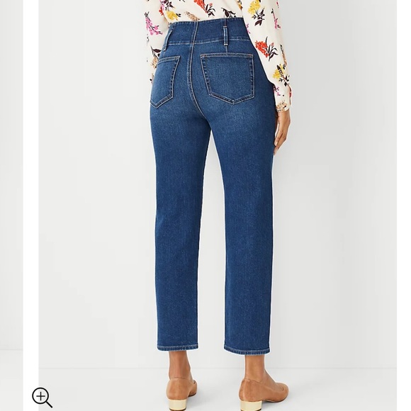 Sculpting Pocket High Rise Corset Easy Straight Jeans in Authentic Dark Wash - Picture 2 of 2